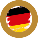 Goldenes rundes Icon mit Deutschland Flagge